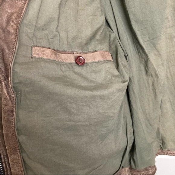 Brown Lamb Leather Zipper Jacket by Overland - Picture 8 of 16
